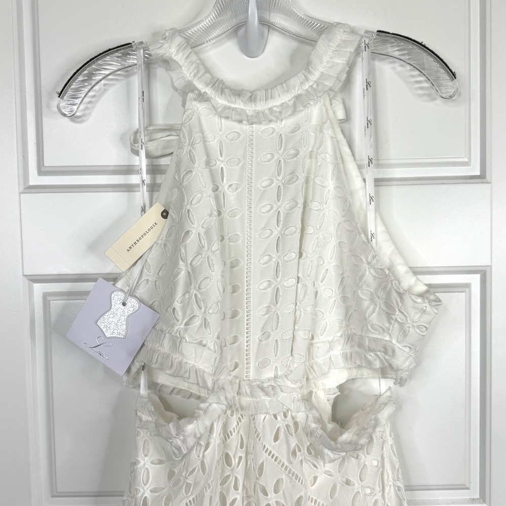 LACE THE LABEL Anthropologie NEW Eyelet Cutout Halter Dress NEW Size M White - Picture 4 of 16